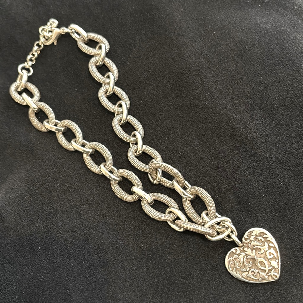 Brighton silver heavy large link necklace